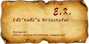 Eötvös Krisztofer névjegykártya